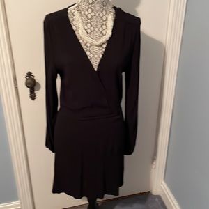 Minkpink black long sleeve deep V neckline size Small.